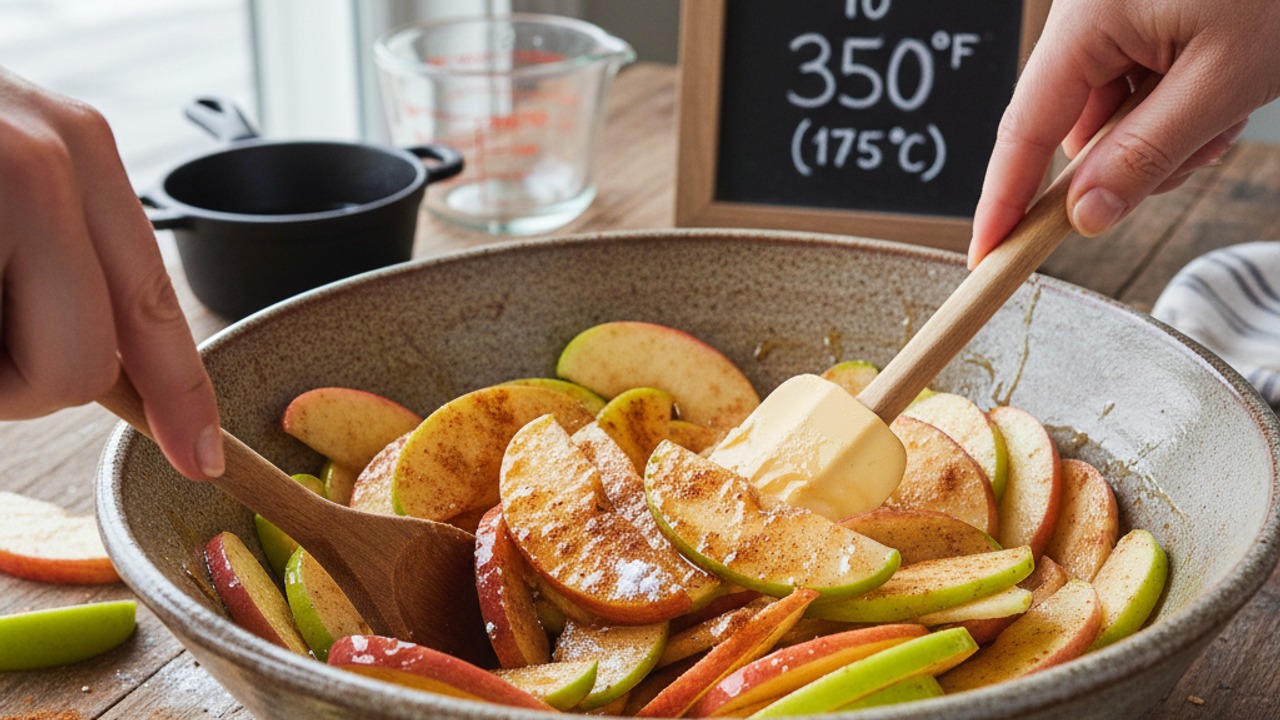 Prep apples and toss with filling ingredients