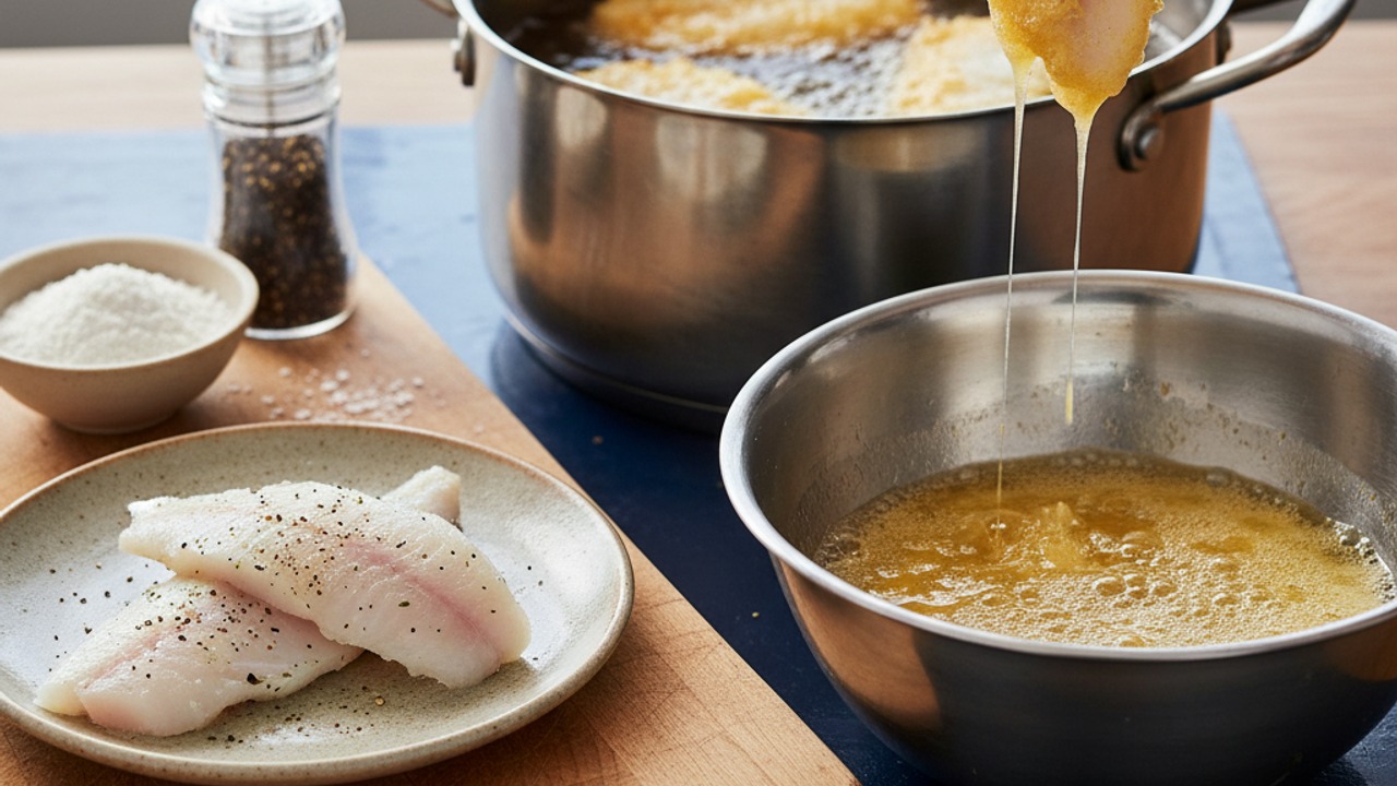 Batter and fry the fish