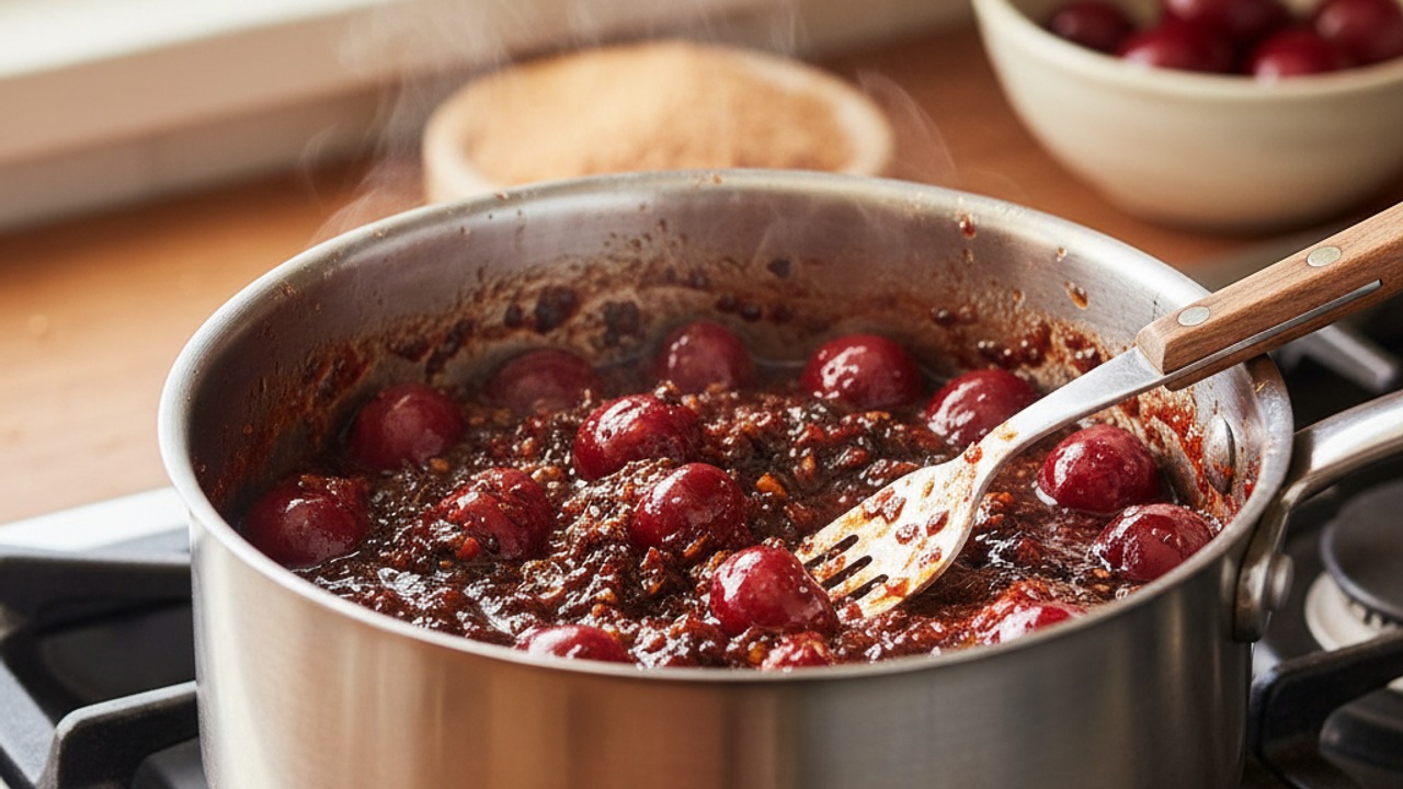 Make the cherry-chipotle glaze