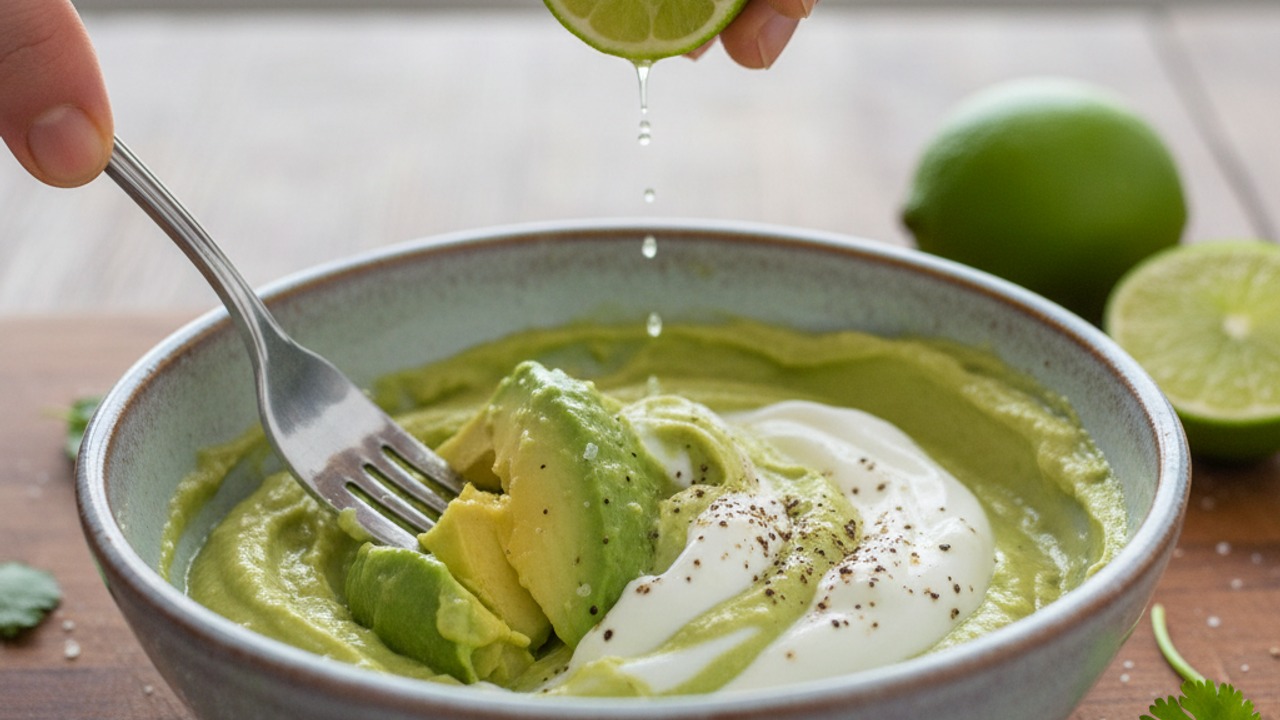 Prepare the avocado crema