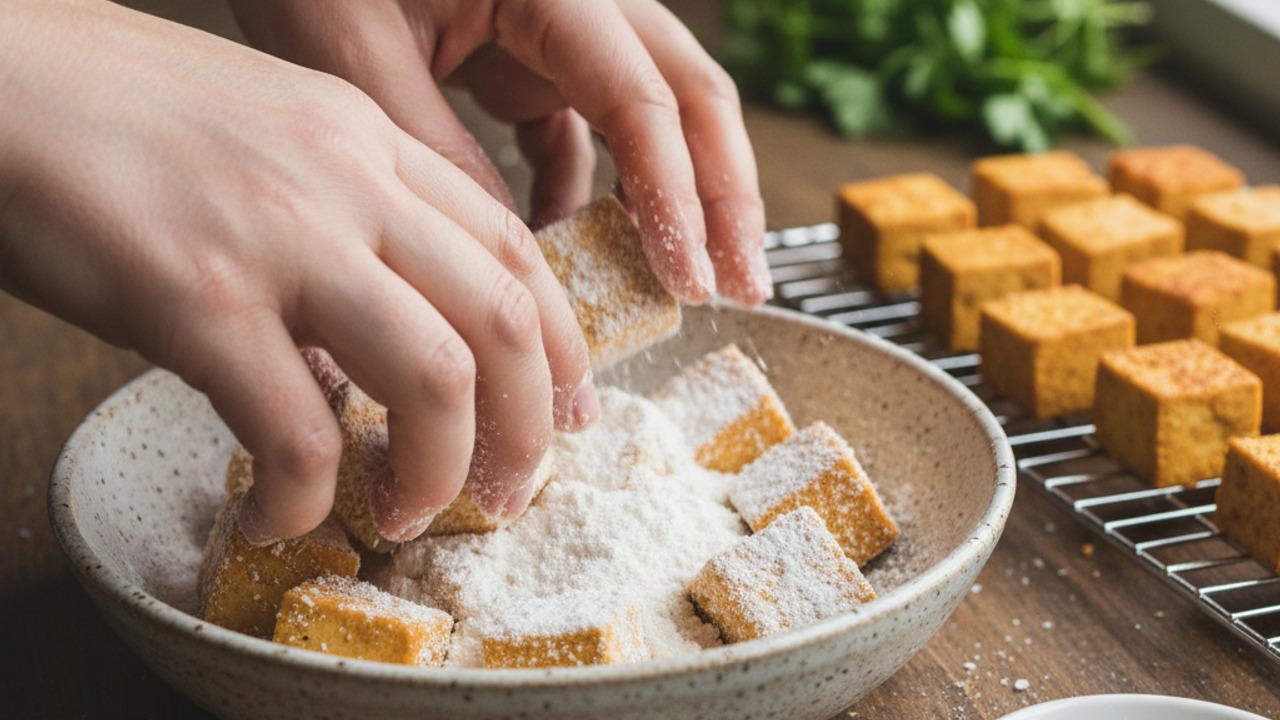 Coat with dry mixture