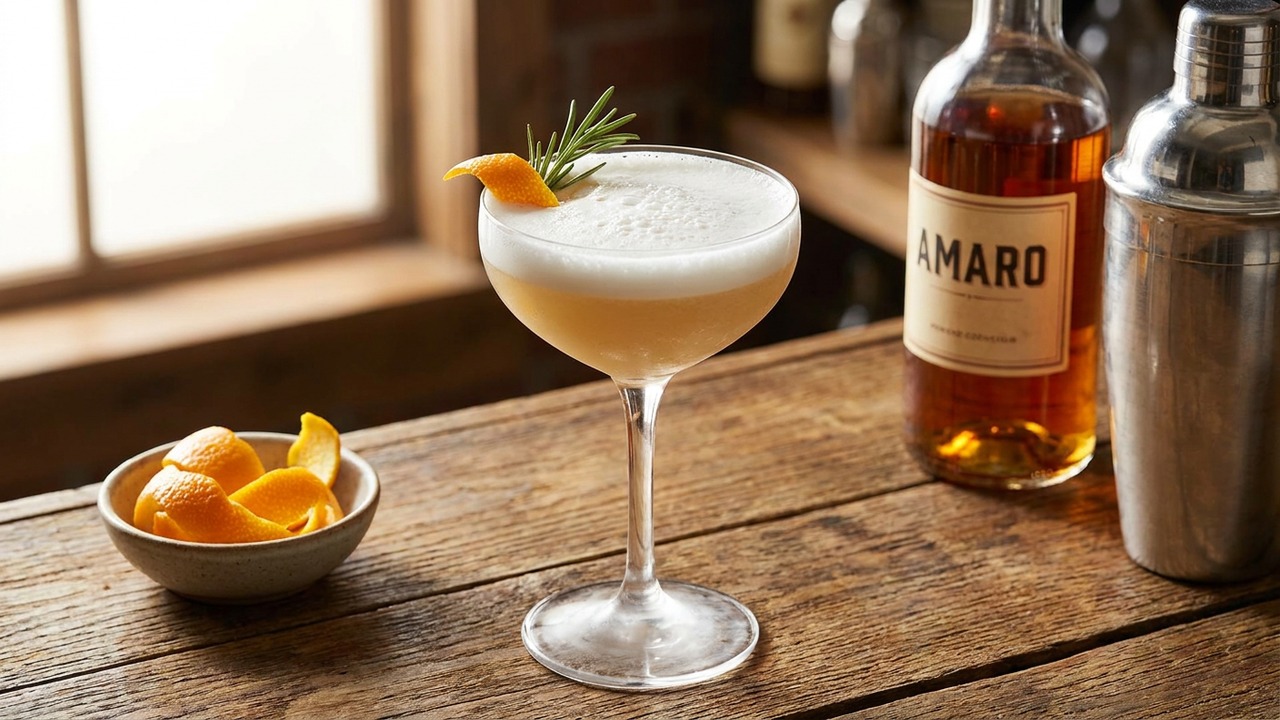 Whiskey Amaro Fizz