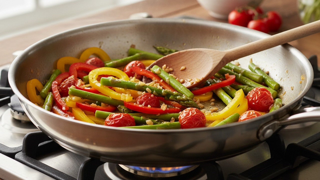 Sauté aromatics and vegetables