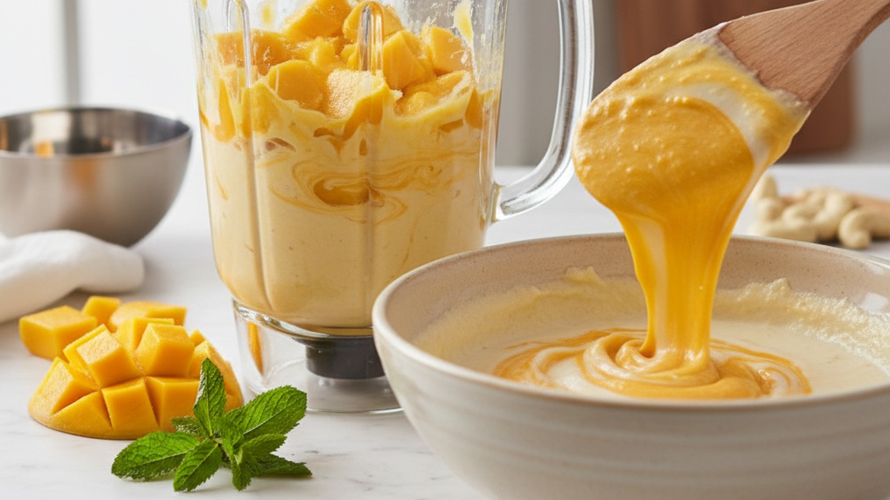 Puree the mango