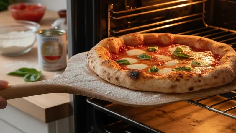 Bake on the steel and finish under the broiler