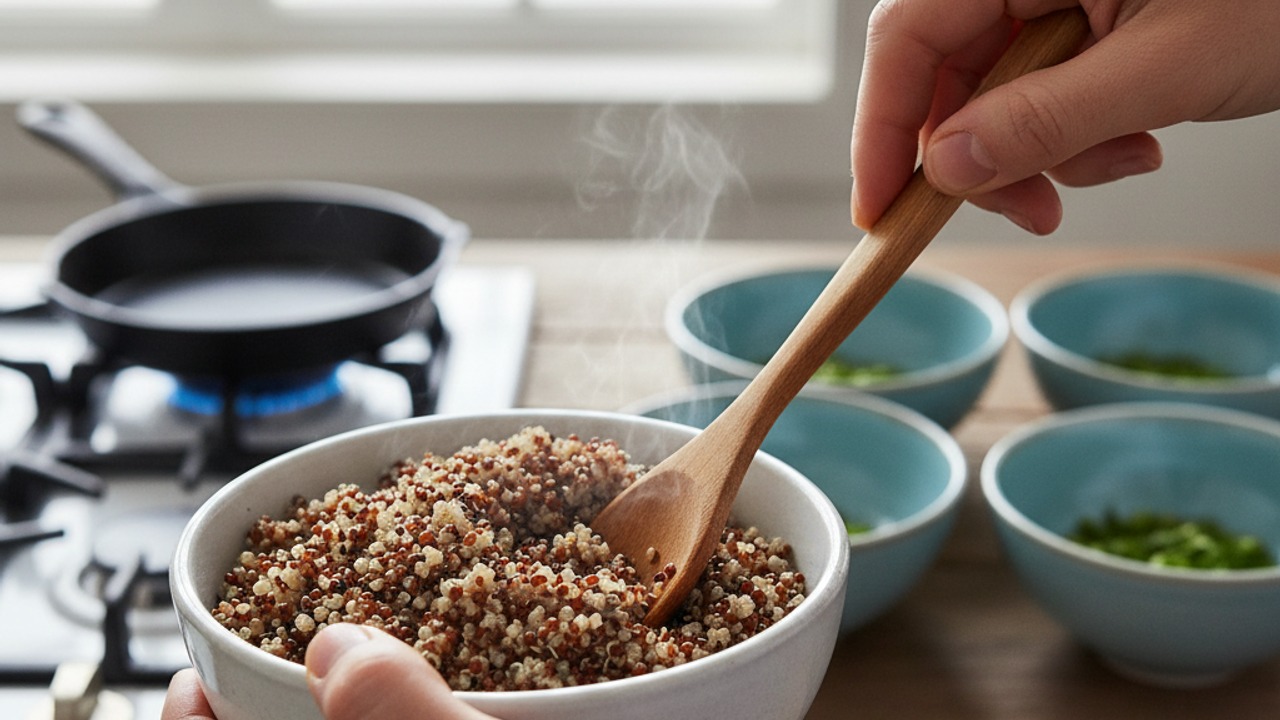 Warm the quinoa