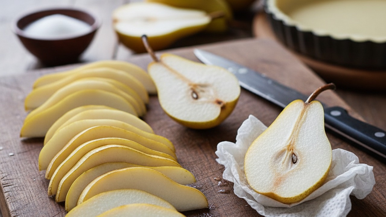 Slice and ready the pears