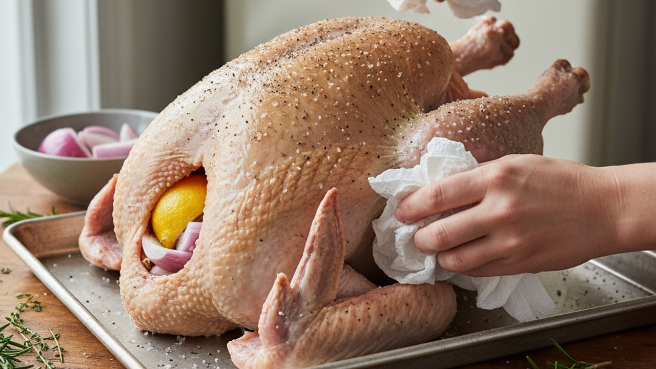 Prep and dry the turkey