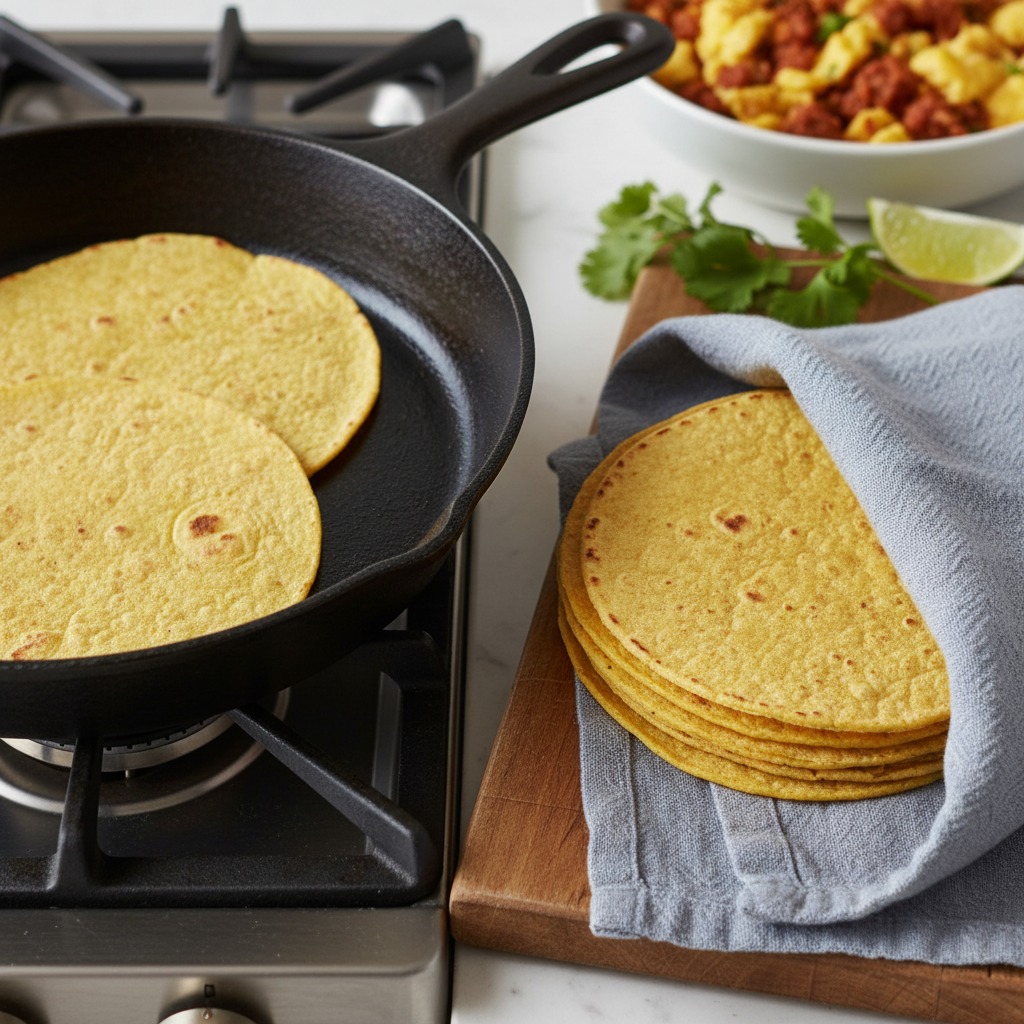 Warm the tortillas
