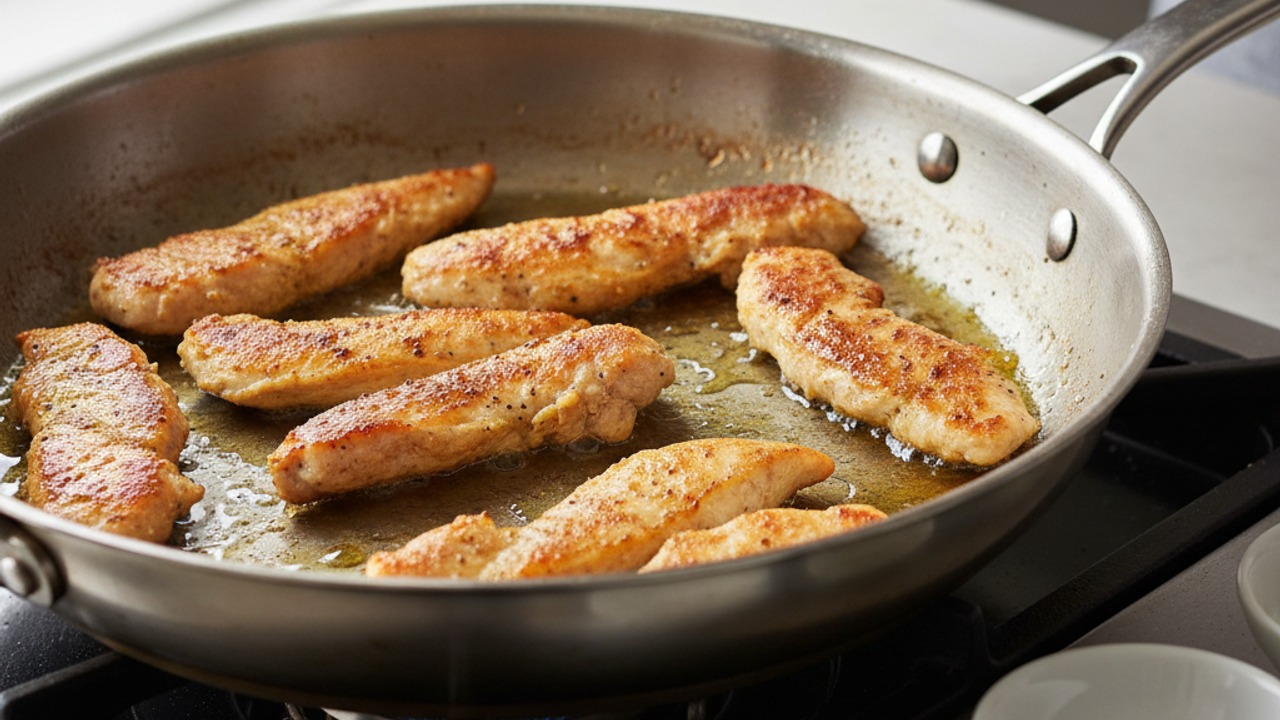 Slice and sear the chicken
