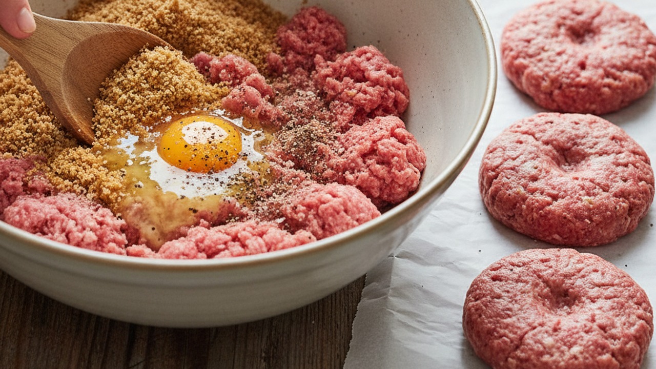 Mix and shape turkey patties