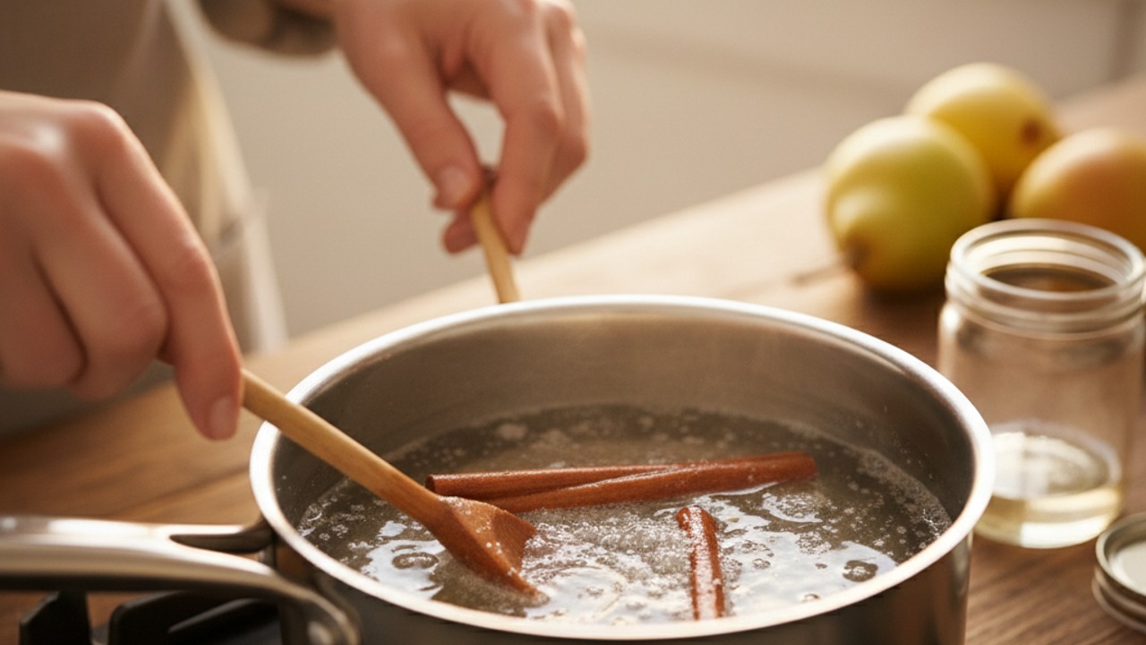 Make the cinnamon simple syrup