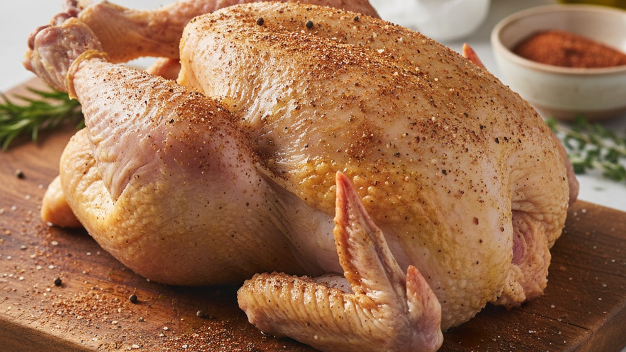 Trim and season the chicken