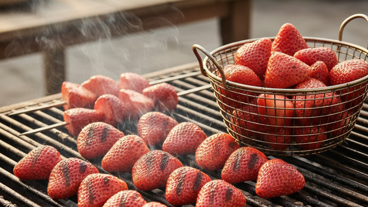 Grill the strawberries