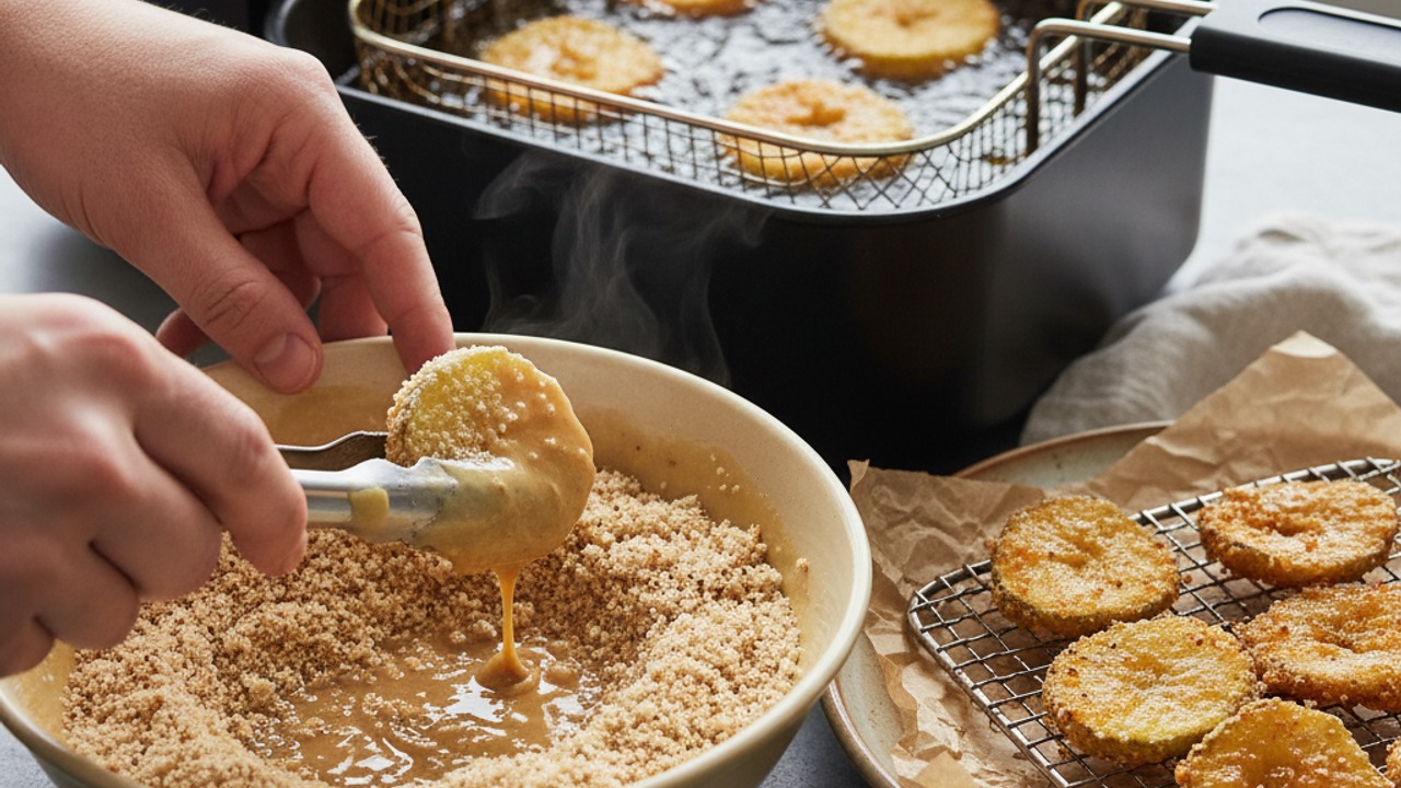 Batter, coat and fry in small batches