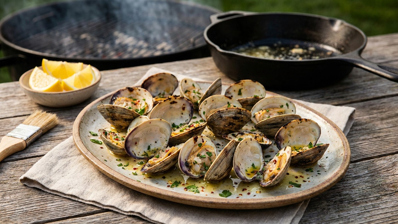 Grilled Clams Garlic Butter