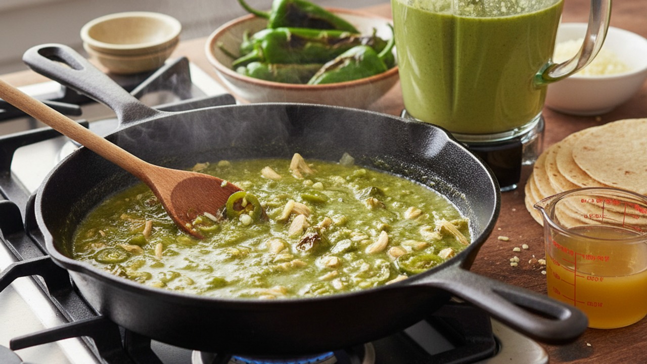 Make the green chile sauce
