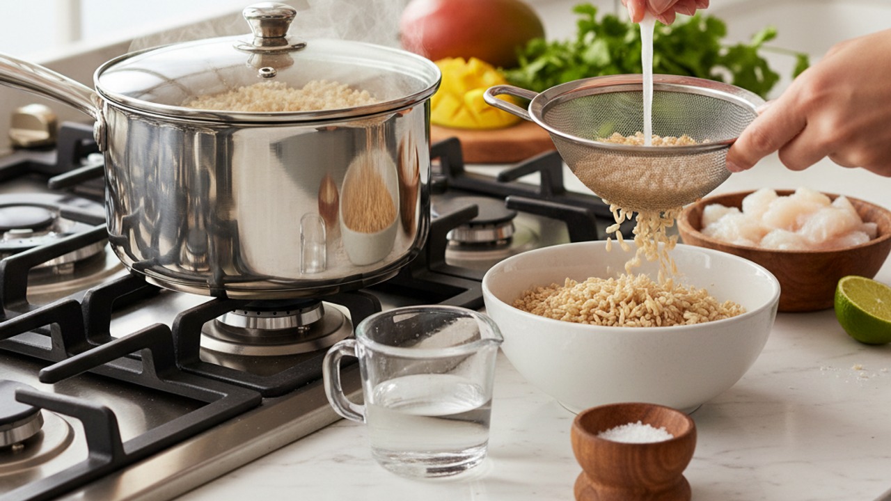 Cook the brown rice