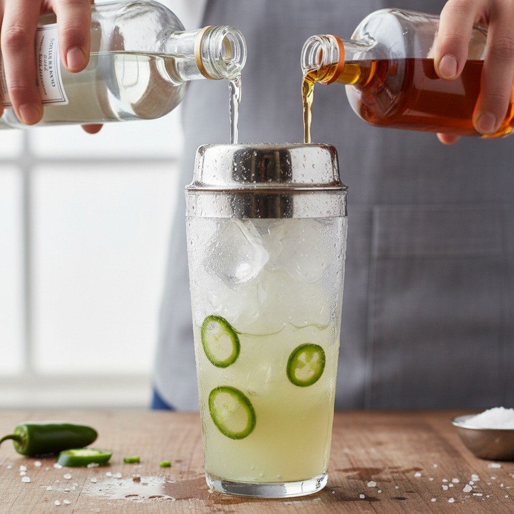 Add spirits and shake
