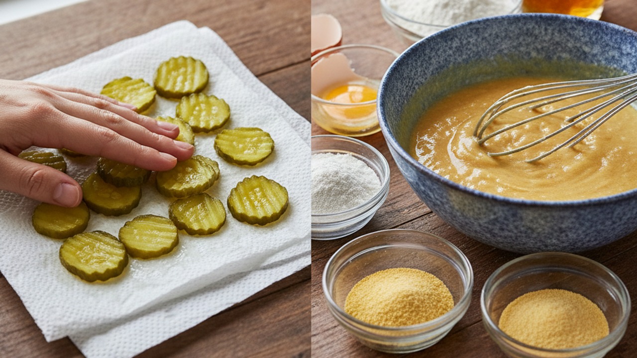 Prepare pickles and batter