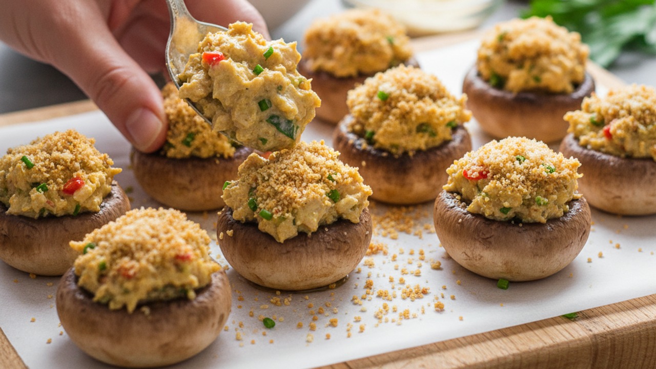 Stuff the mushroom caps