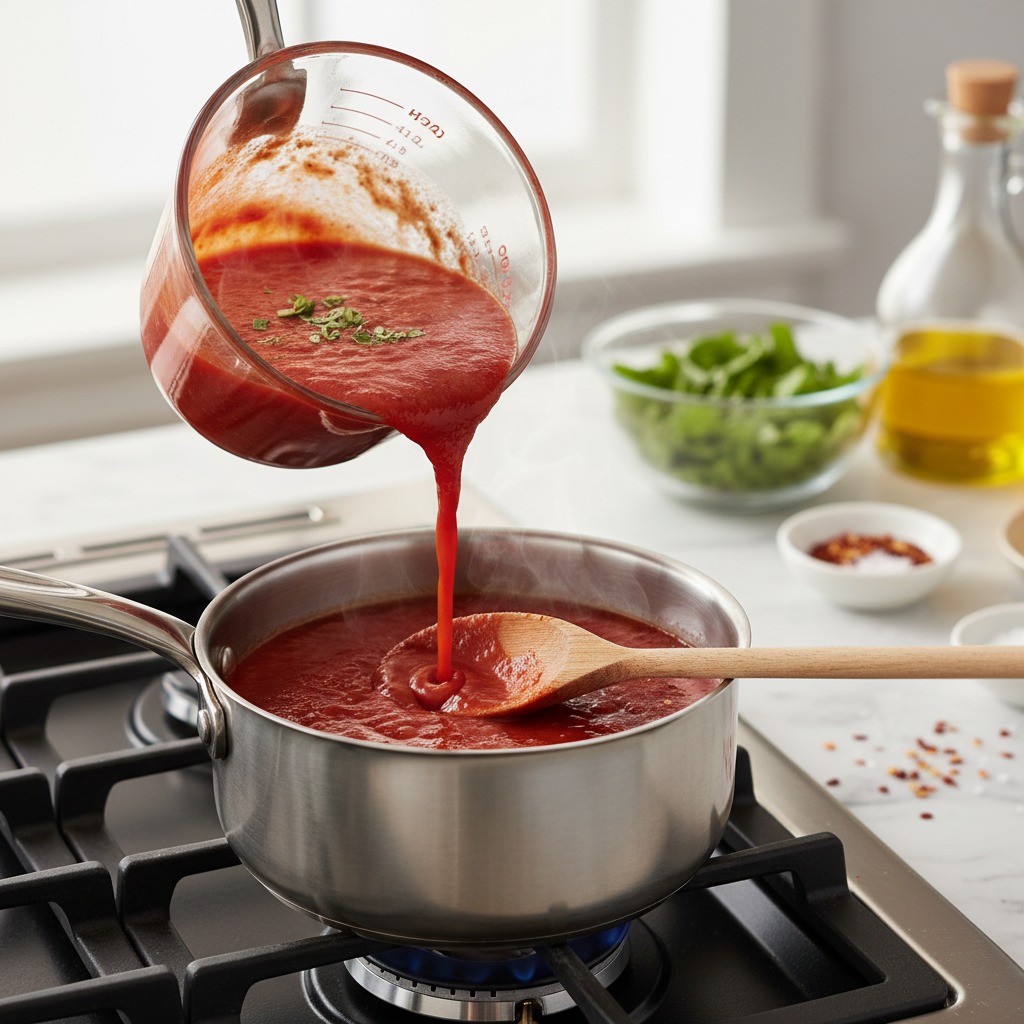 Warm the marinara