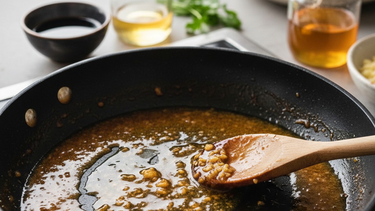 Build the honey garlic sauce