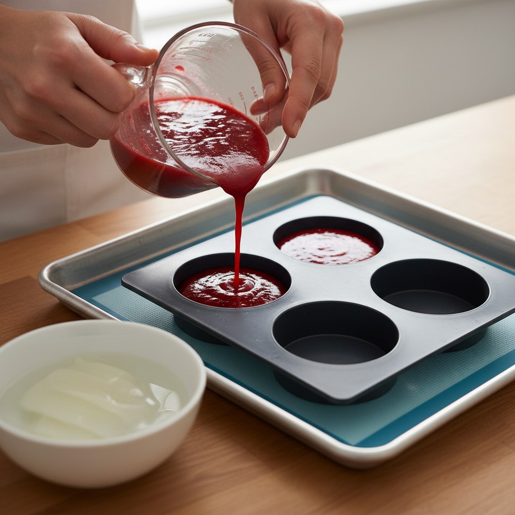 Make raspberry gelée inserts