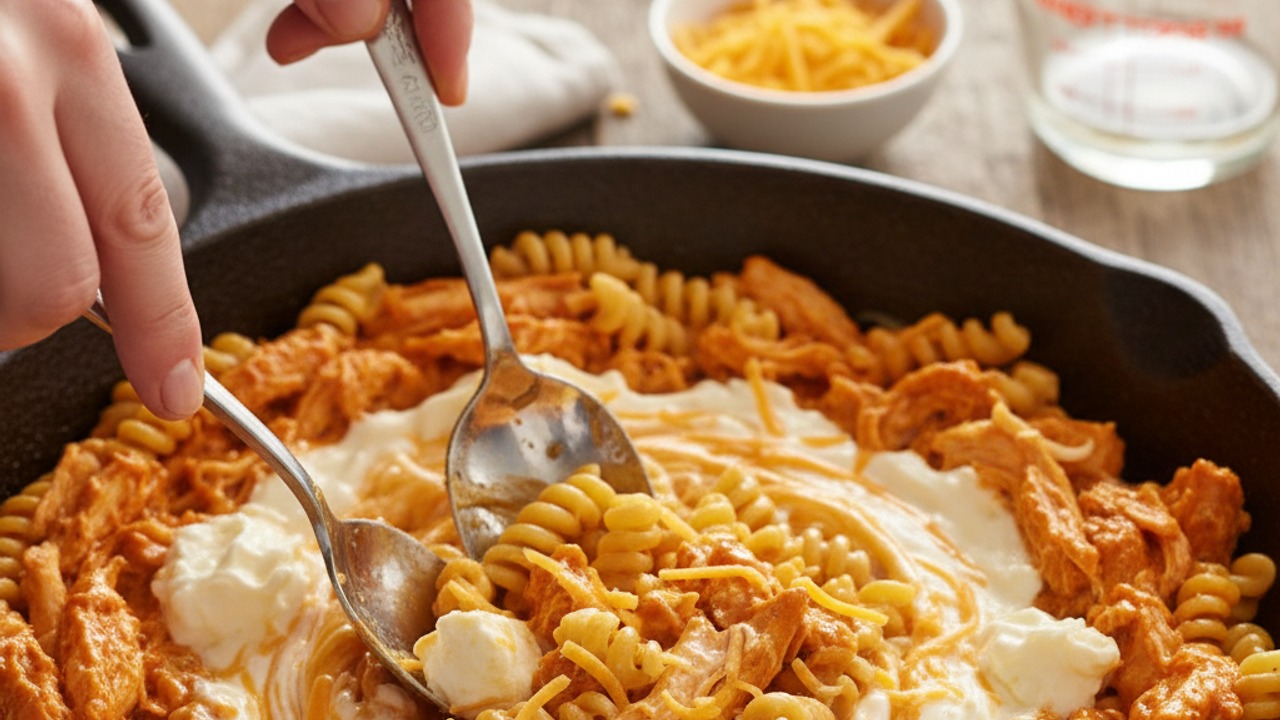 Make the creamy buffalo pasta filling