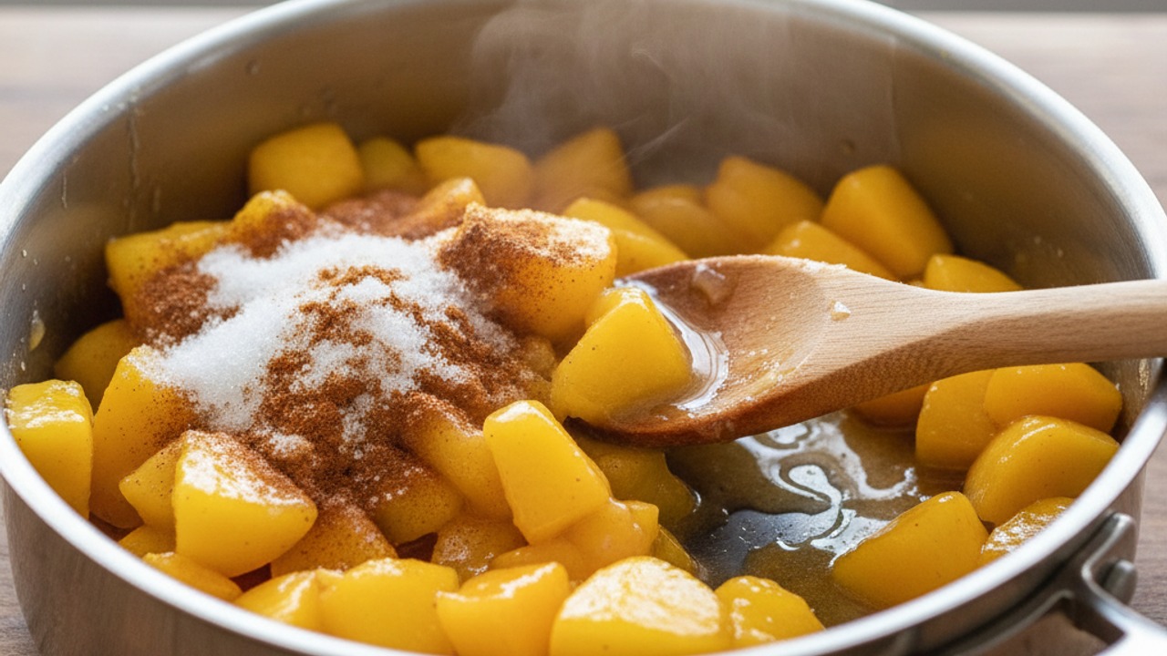 Make the peach filling