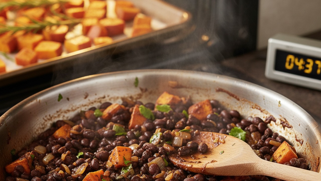 Prepare the black bean filling