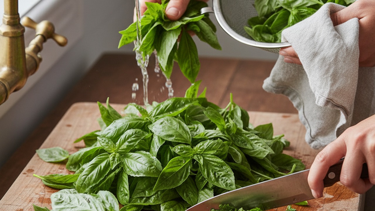 Prepare the basil