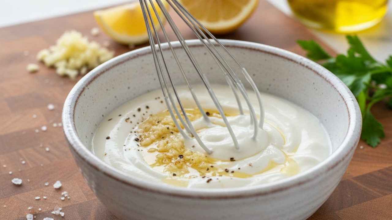 Make the quick garlic sauce
