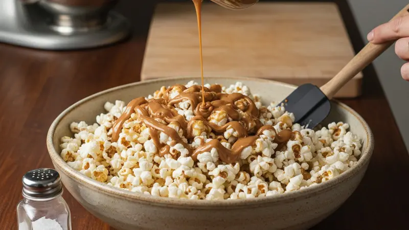 Coat the popcorn
