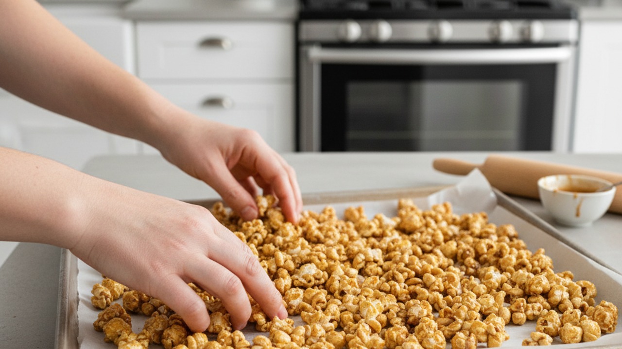 Bake briefly to set the coating