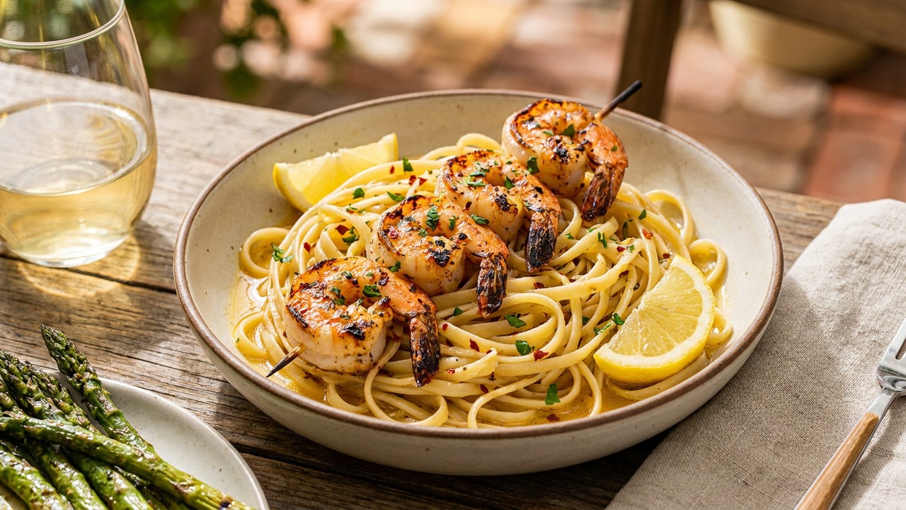Garlic Butter Pasta with Shrimp