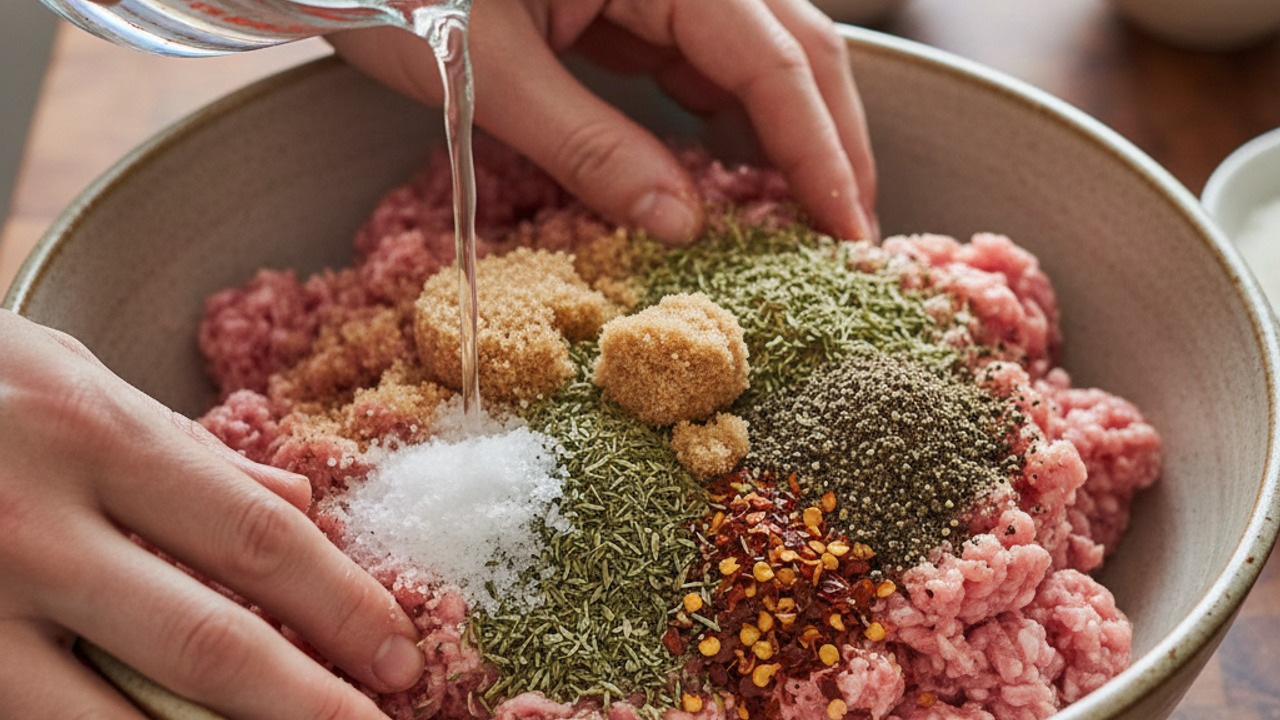 Combine meat and seasonings