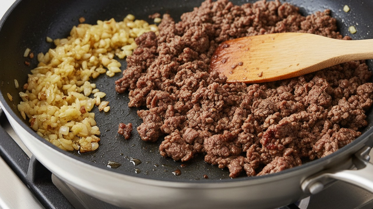 Brown the ground beef