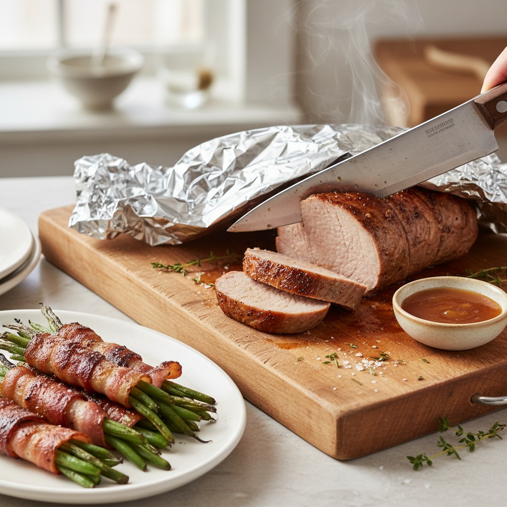 Rest, slice, and serve with extra glaze