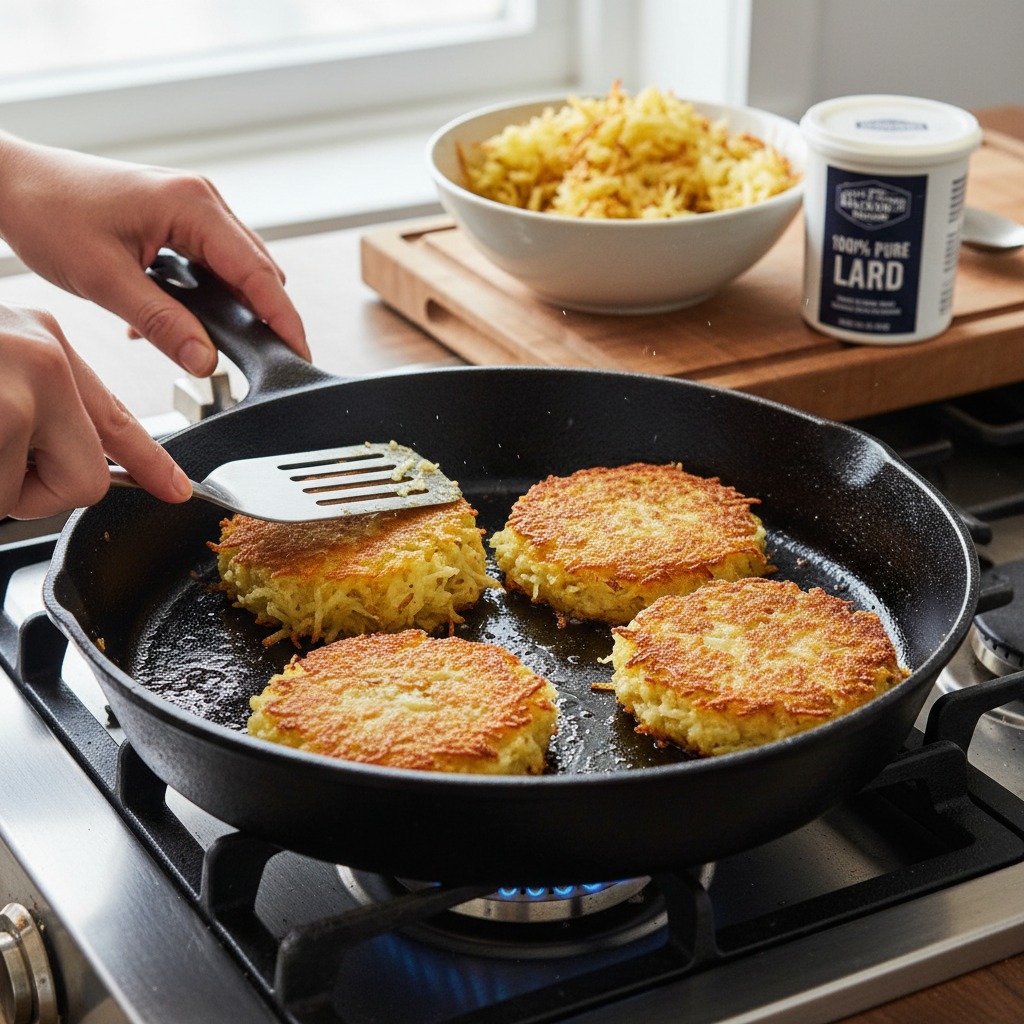 Form and fry the hash browns