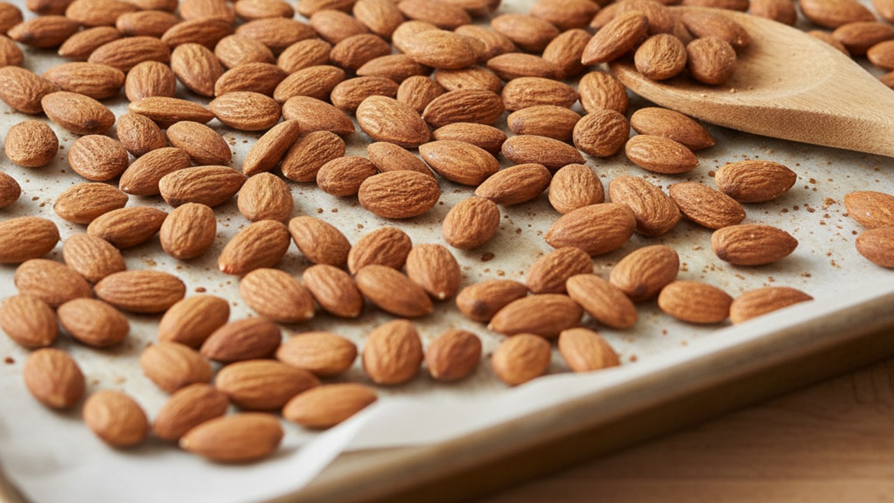 Toast the almonds
