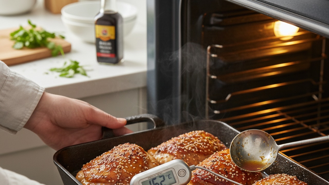 Begin baking the chicken