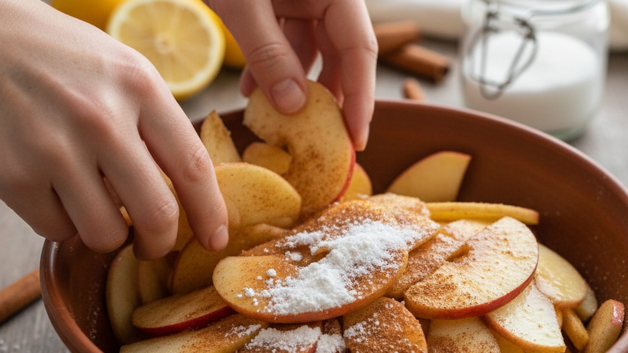 Prep and season the apples