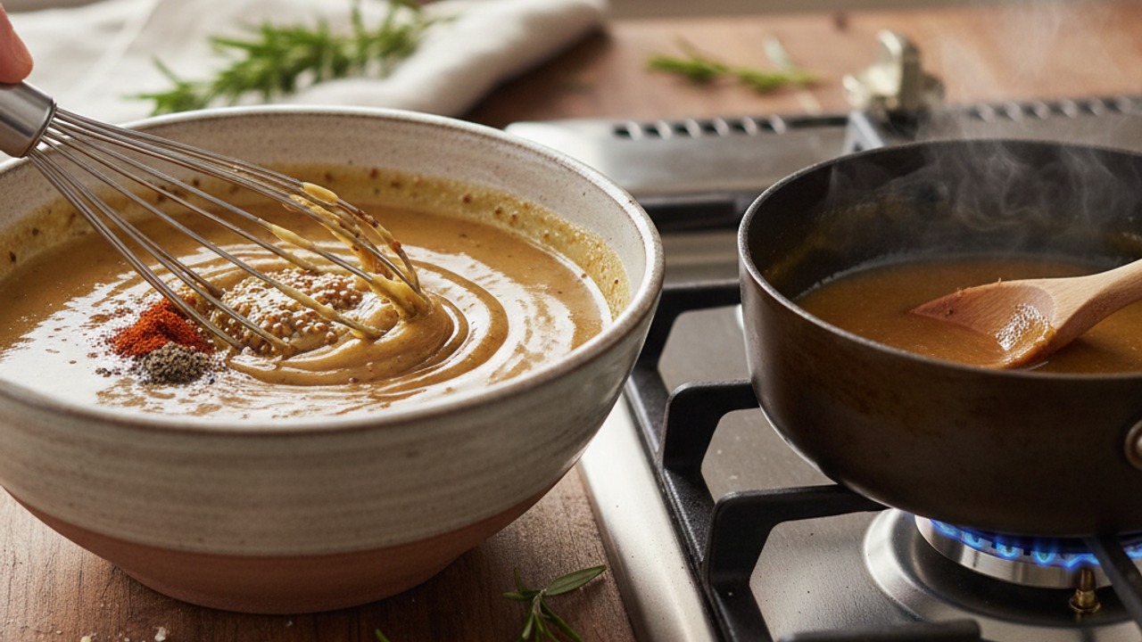 Make the maple-mustard glaze