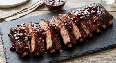 Cherry Cola Smoked Ribs with Sparkler Glaze