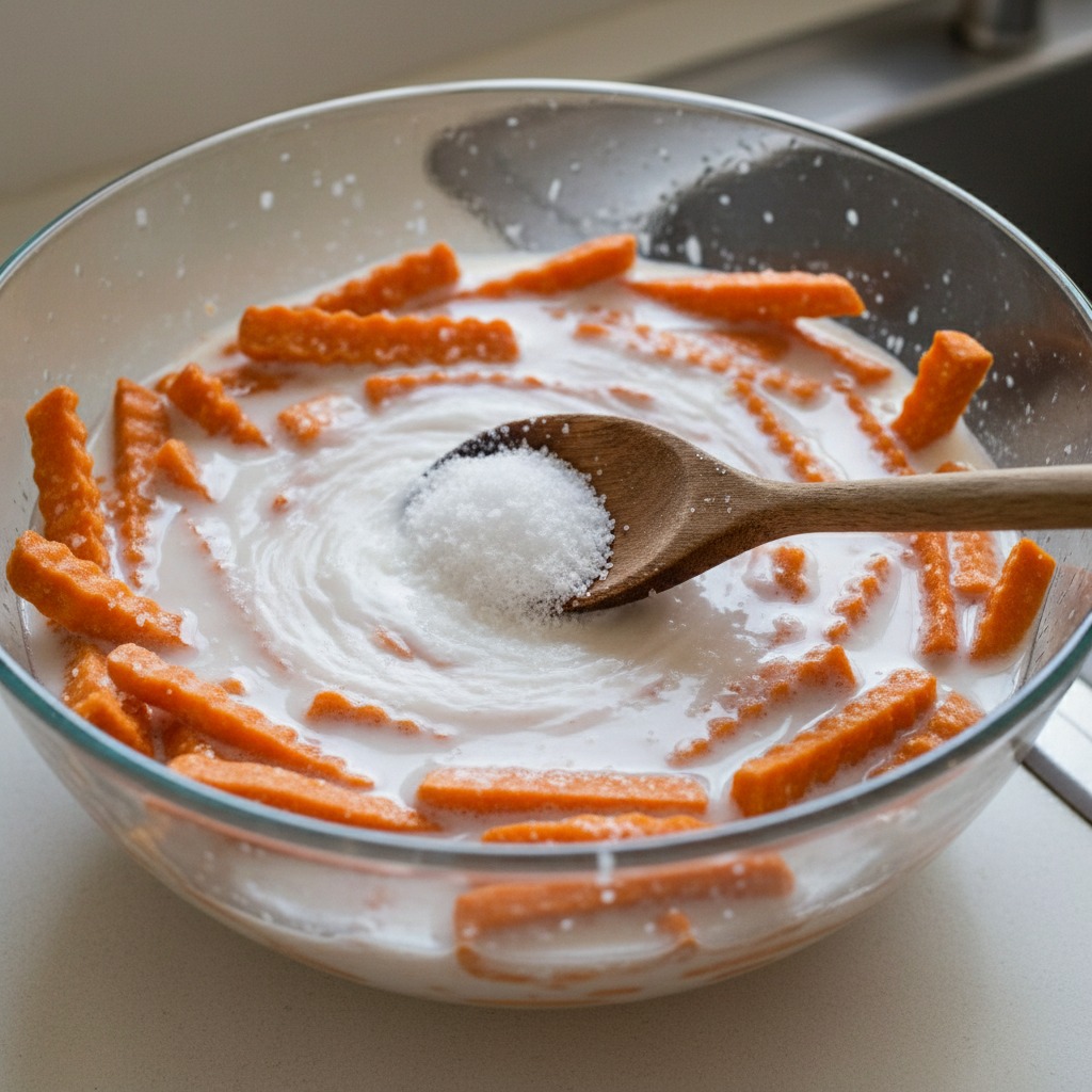 Cut and soak the fries