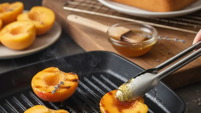 Prep and grill the peaches