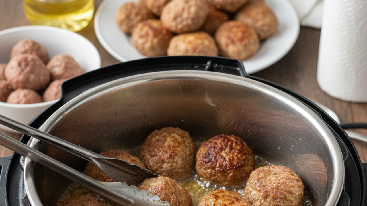 Brown the meatballs in the Instant Pot