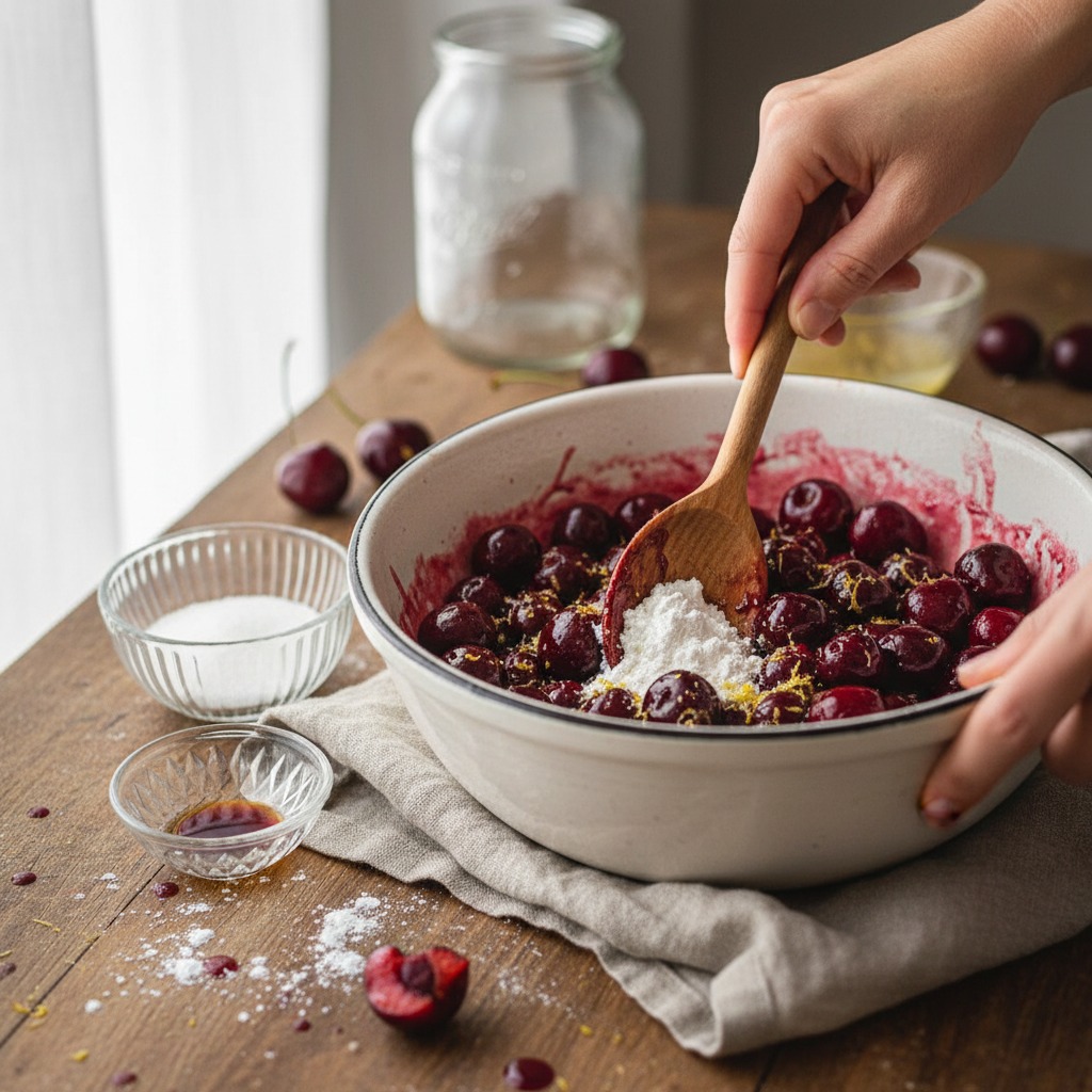 Prepare the cherry filling