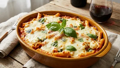 Easy Baked Ziti with Ricotta and Mozzarella (Weeknight Casserole)